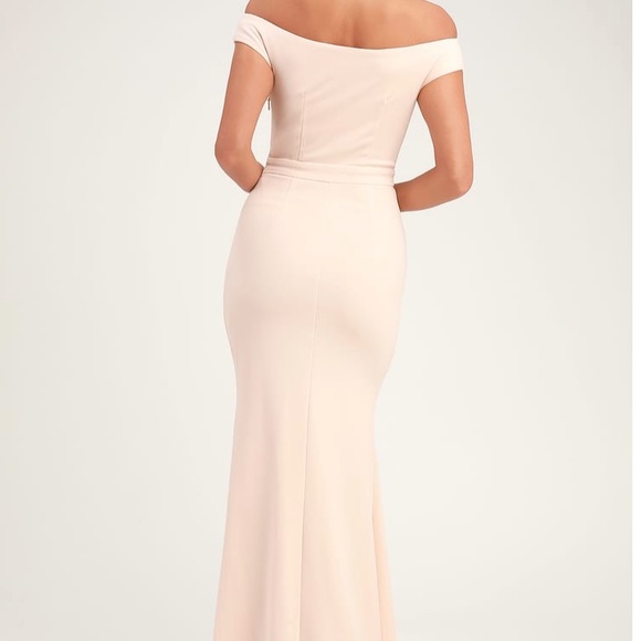 Ivory off the shoulder gown - Picture 3 of 6